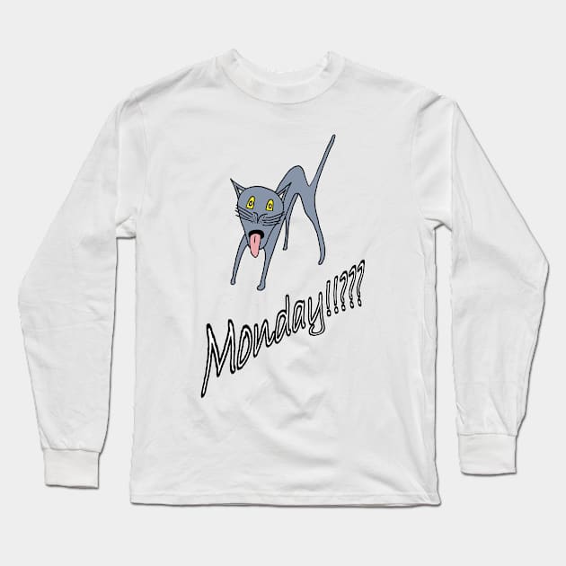 Cat monday Long Sleeve T-Shirt by WOS